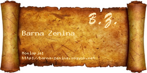 Barna Zenina névjegykártya